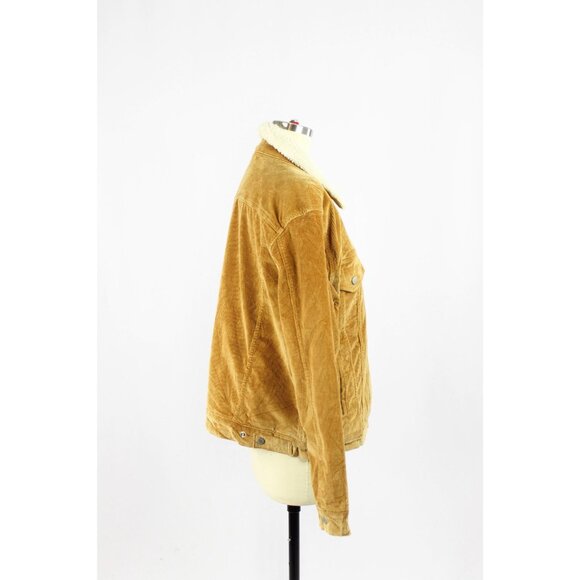 Aritzia DENIM FORUM Ella Brown Cotton Corduroy Shearling Lined Jacket, Size L - Picture 2 of 15